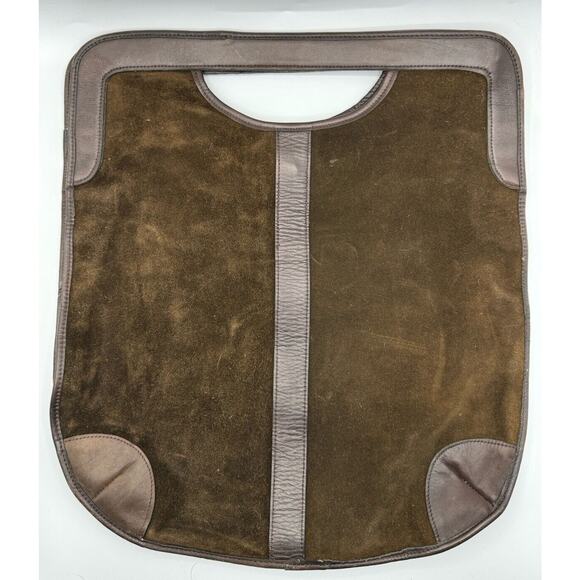 33 East Vintage Brown Suede Leather Purse Handbag Bag Foldover - Picture 2 of 8